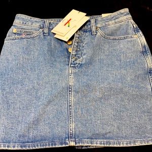 Blue Jean and multicolored Calvin Klein skirt
